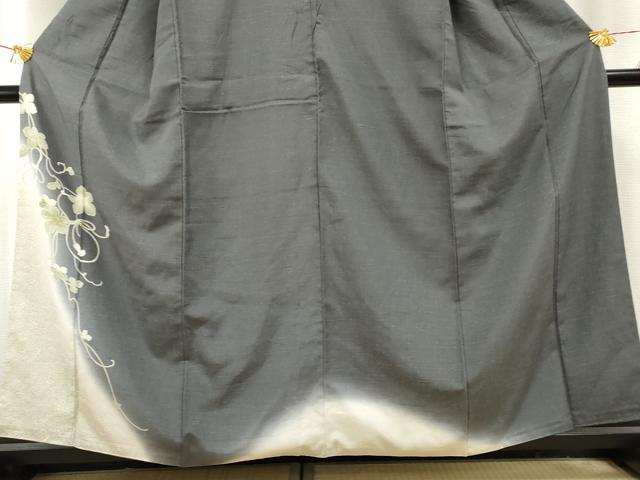 平和屋着物○訪問着 紬地 蔦の葉文 正絹 逸品 AABF2044cs