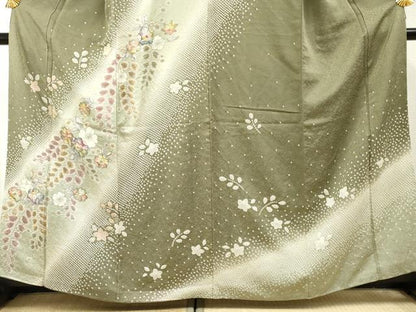 平和屋着物●訪問着　辻が花　絞り　暈し染め　正絹　逸品　AABF2048cs