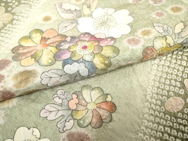 平和屋着物●訪問着　辻が花　絞り　暈し染め　正絹　逸品　AABF2048cs