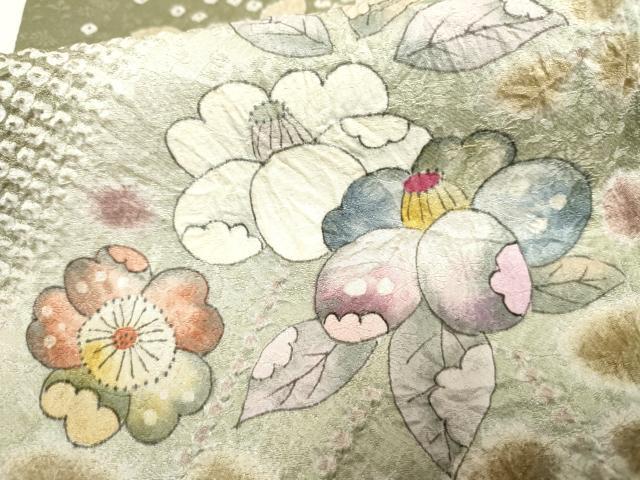 平和屋着物●訪問着　辻が花　絞り　暈し染め　正絹　逸品　AABF2048cs 平和屋着物○訪問着 辻が花 絞り 暈し染め 正絹 逸品 AABF2048cs