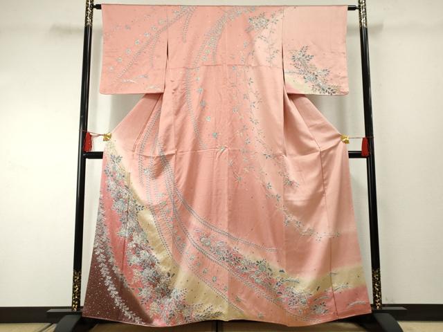 平和屋着物●訪問着　辻が花　絞り　暈し染め　金彩　正絹　逸品　AABF2052cs
