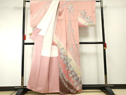 平和屋着物●訪問着　辻が花　絞り　暈し染め　金彩　正絹　逸品　AABF2052cs