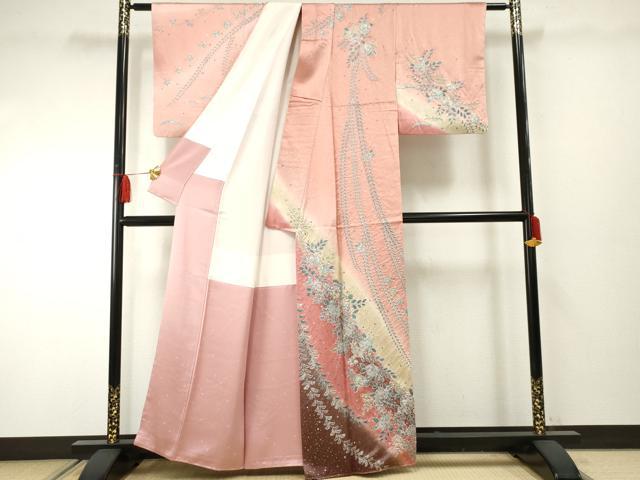 平和屋着物●訪問着　辻が花　絞り　暈し染め　金彩　正絹　逸品　AABF2052cs