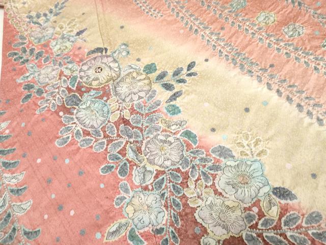 平和屋着物○訪問着 辻が花 絞り 暈し染め 金彩 正絹 逸品 AABF2052cs