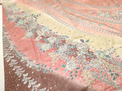 平和屋着物●訪問着　辻が花　絞り　暈し染め　金彩　正絹　逸品　AABF2052cs