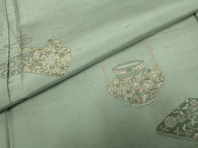 平和屋着物●京の名門・菱屋六右ェ門　紬　色留訪問着　茶器　正絹　逸品　AABF2053cs