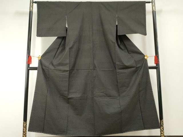 平和屋着物●上質な紬　蚊絣　黒地　正絹　逸品　未使用　AABF2054cs 平和屋着物○上質な紬 蚊絣 黒地 正絹 逸品 未使用 AABF2054cs