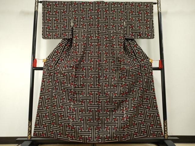 平和屋着物●本場大島紬　龍郷絣　秋名バラ　正絹　逸品　AABF2055cs 平和屋着物○本場大島紬 龍郷絣 秋名バラ 正絹 逸品 AABF2055cs