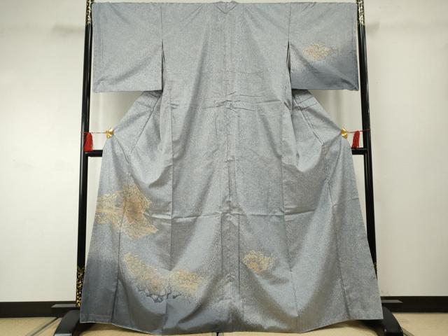 平和屋着物●本場大島紬　染大島　訪問着　中国三大刺繍　スワトウ刺繍　汕頭刺繍　正倉院花文　正絹　逸品　未使用　AABF2056cs