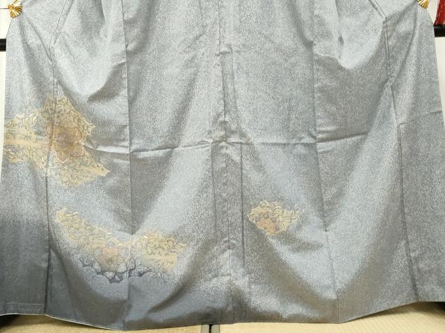 平和屋着物●本場大島紬　染大島　訪問着　中国三大刺繍　スワトウ刺繍　汕頭刺繍　正倉院花文　正絹　逸品　未使用　AABF2056cs