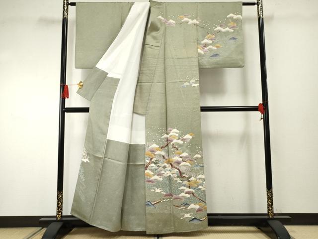 平和屋着物●訪問着　作家物　立波枝松文　金糸　金彩　正絹　逸品　AABF2057cs