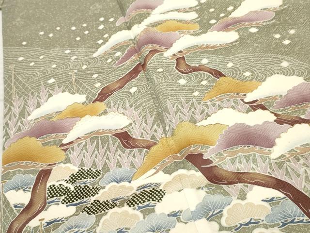平和屋着物●訪問着　作家物　立波枝松文　金糸　金彩　正絹　逸品　AABF2057cs