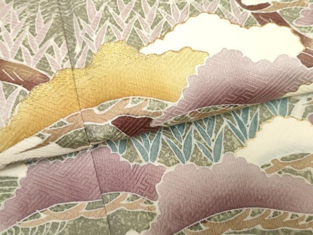 平和屋着物●訪問着　作家物　立波枝松文　金糸　金彩　正絹　逸品　AABF2057cs