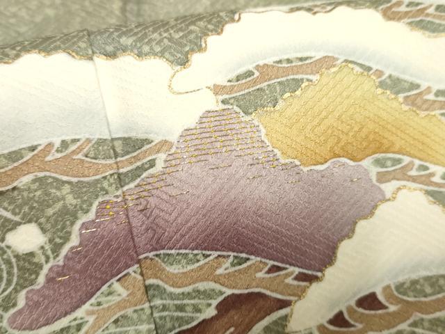 平和屋着物●訪問着　作家物　立波枝松文　金糸　金彩　正絹　逸品　AABF2057cs