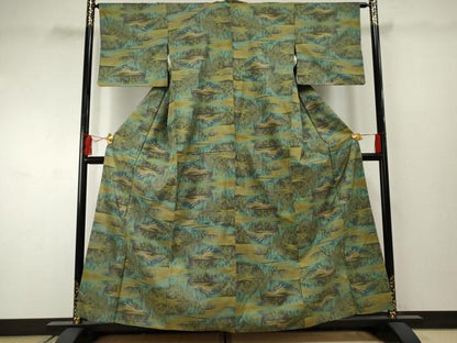 平和屋着物●本場大島紬　一元7マルキ　樹林文　正絹　逸品　AABF2059cs