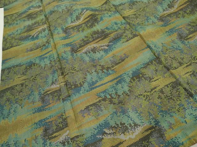 平和屋着物●本場大島紬　一元7マルキ　樹林文　正絹　逸品　AABF2059cs