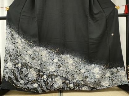 平和屋着物●訪問着　作家物　辻が花　絞り　暈し染め　金彩　正絹　逸品　AABF2061cs