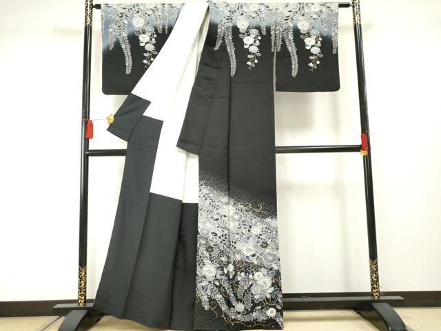 平和屋着物●訪問着　作家物　辻が花　絞り　暈し染め　金彩　正絹　逸品　AABF2061cs