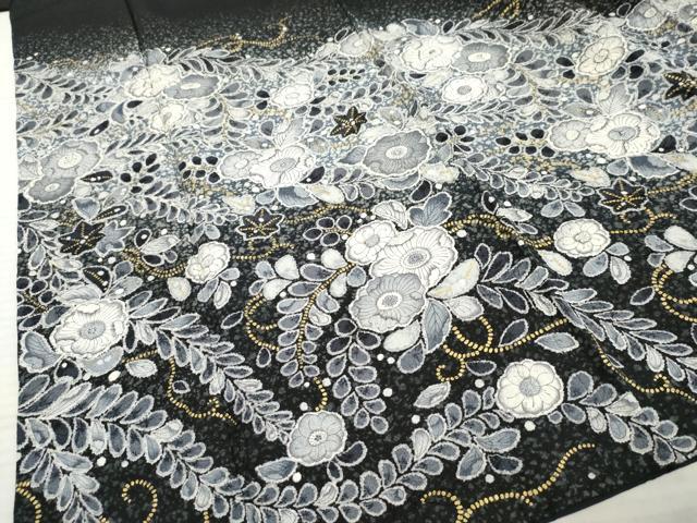 平和屋着物●訪問着　作家物　辻が花　絞り　暈し染め　金彩　正絹　逸品　AABF2061cs