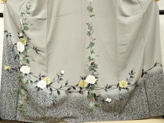 平和屋着物●訪問着　作家物　貴和美　蔦の葉枝花文　金銀彩　正絹　逸品　AABF2062cs 平和屋着物○訪問着 作家物 貴和美 蔦の葉枝花文 金銀