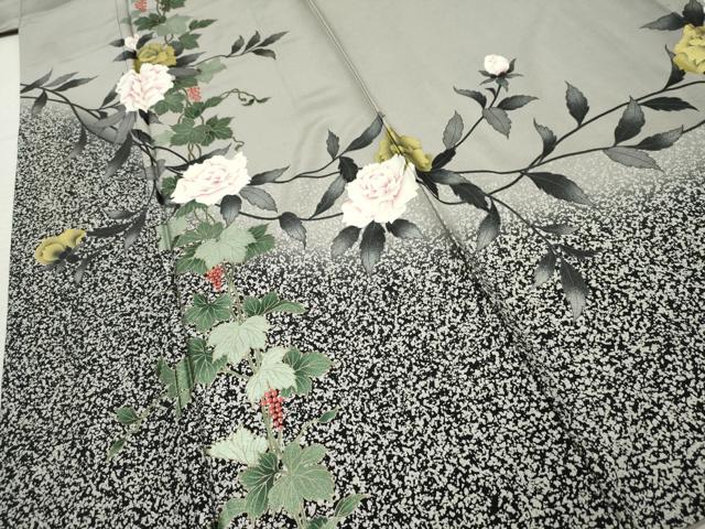 平和屋着物●訪問着　作家物　貴和美　蔦の葉枝花文　金銀彩　正絹　逸品　AABF2062cs 平和屋着物○訪問着 作家物 貴和美 蔦の葉枝花文 金銀