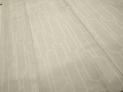 平和屋着物●本塩沢　110亀甲　幾何学文様　正絹　逸品　AABF2063cs