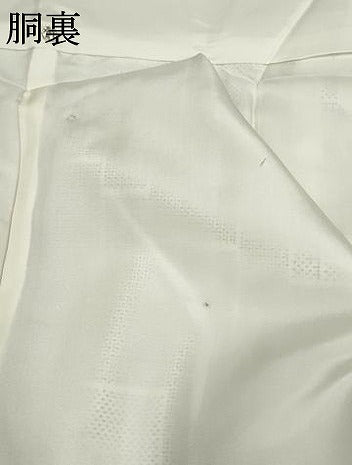 平和屋着物●本場大島紬　白大島　120亀甲　色紙重ね文　正絹　逸品　未使用　AABF2064cs