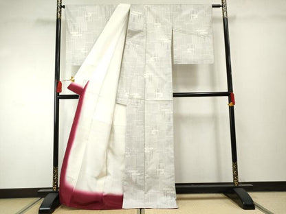 平和屋着物●本場大島紬　白大島　120亀甲　色紙重ね文　正絹　逸品　未使用　AABF2064cs