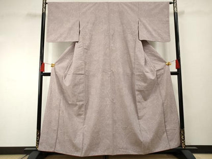 平和屋着物●結城紬　80亀甲　花唐草文　正絹　逸品　AABF2067cs