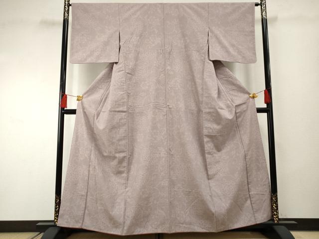 平和屋着物●結城紬　80亀甲　花唐草文　正絹　逸品　AABF2067cs
