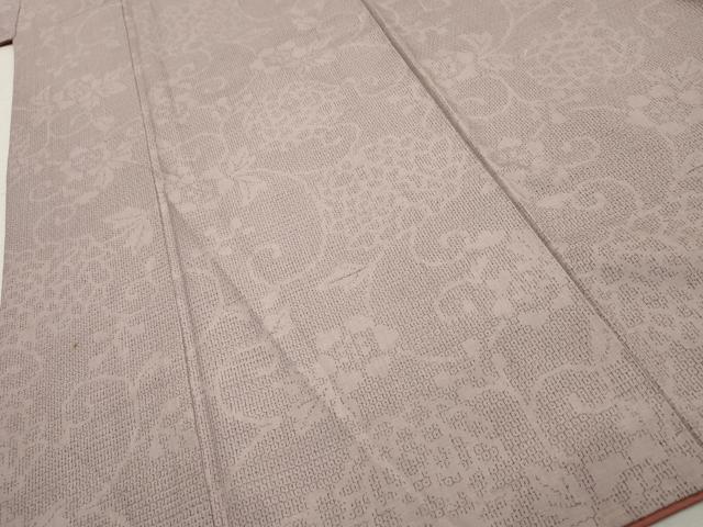 平和屋着物●結城紬　80亀甲　花唐草文　正絹　逸品　AABF2067cs