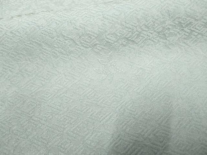 平和屋着物●上質な色無地　南天枝葉地紋　空色　正絹　逸品　AABF2069cs