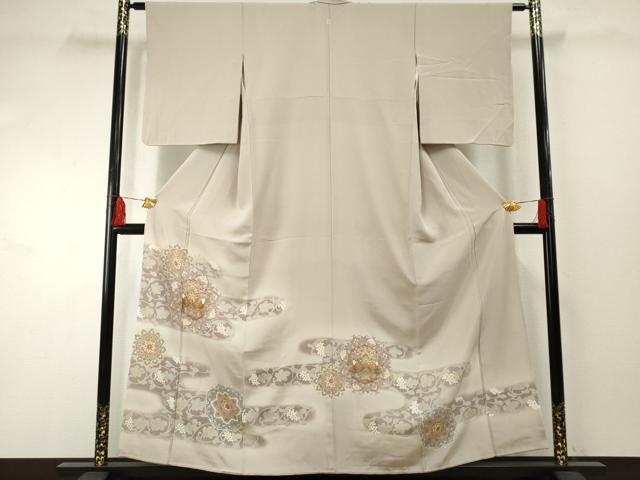 平和屋着物●豪華色留袖　駒刺繍　正倉院鳳凰花文　暈し染め　金彩　正絹　逸品　AABF2071cs