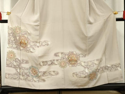 平和屋着物●豪華色留袖　駒刺繍　正倉院鳳凰花文　暈し染め　金彩　正絹　逸品　AABF2071cs