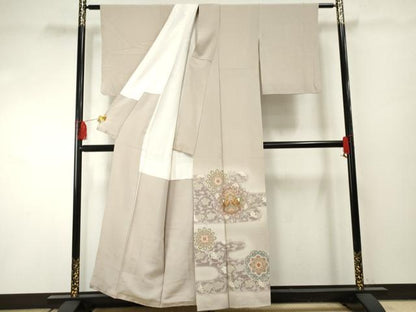 平和屋着物●豪華色留袖　駒刺繍　正倉院鳳凰花文　暈し染め　金彩　正絹　逸品　AABF2071cs