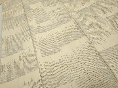 平和屋着物●上質な小紋　枝葉文　芽柳　正絹　逸品　AABF2073cs
