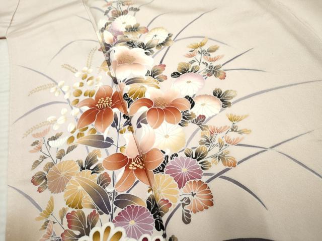 平和屋着物●訪問着　草花文　暈し染め　金彩　正絹　逸品　未使用　AABF2076cs