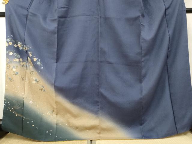 平和屋着物●訪問着　扇面枝花文　暈し染め　金銀彩　やまと誂製　正絹　逸品　AABF2077cs