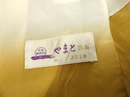 平和屋着物●訪問着　扇面枝花文　暈し染め　金銀彩　やまと誂製　正絹　逸品　AABF2077cs