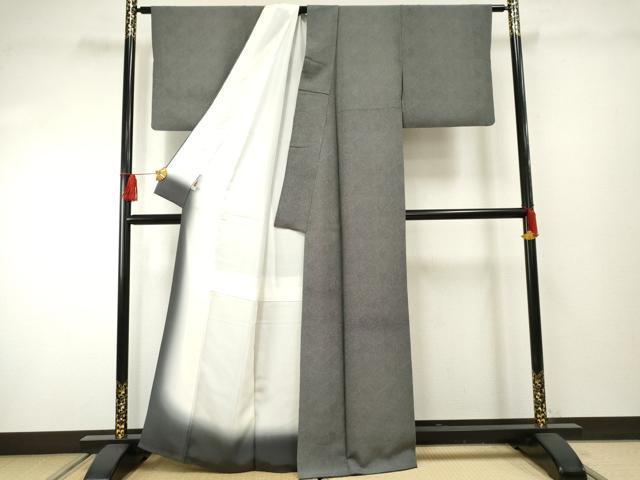 平和屋着物●江戸小紋　鮫小紋柄　黒地　正絹　逸品　AABF2078cs