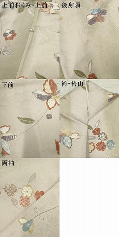 平和屋着物●上質な小紋　枝花文　暈し染め　ゑり善扱い　正絹　逸品　AABF2080cs