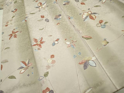 平和屋着物●上質な小紋　枝花文　暈し染め　ゑり善扱い　正絹　逸品　AABF2080cs
