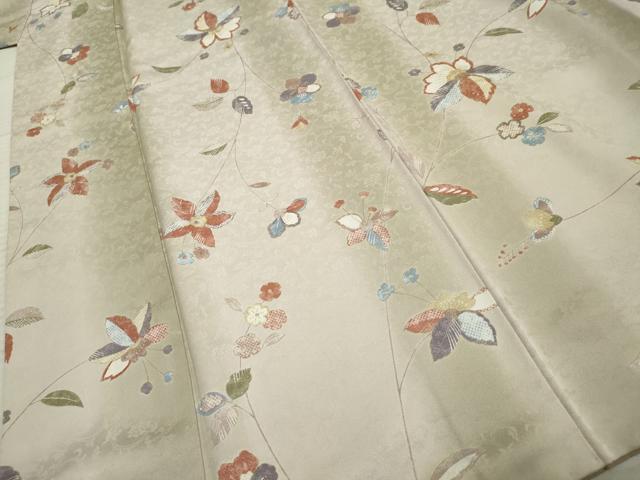 平和屋着物●上質な小紋　枝花文　暈し染め　ゑり善扱い　正絹　逸品　AABF2080cs
