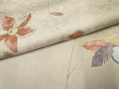 平和屋着物●上質な小紋　枝花文　暈し染め　ゑり善扱い　正絹　逸品　AABF2080cs