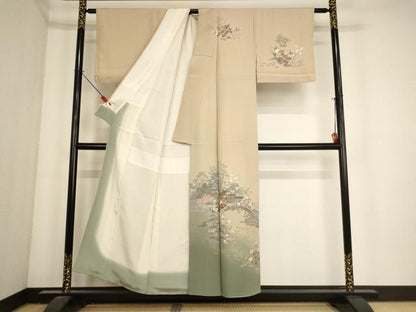 平和屋着物■訪問着 風景文 暈し染め 金彩 正絹 逸品 AABF2098ja
