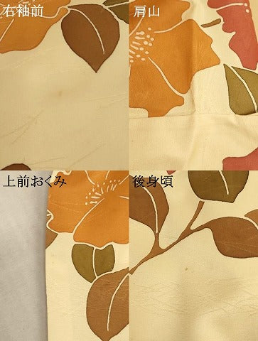 平和屋着物■小紋 草花文 洗える着物 AABF2101ja