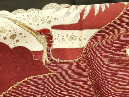 平和屋着物■豪華黒留袖　駒刺繍　雲重ね飛鶴文　金銀彩　正絹　逸品　AABF2123ja