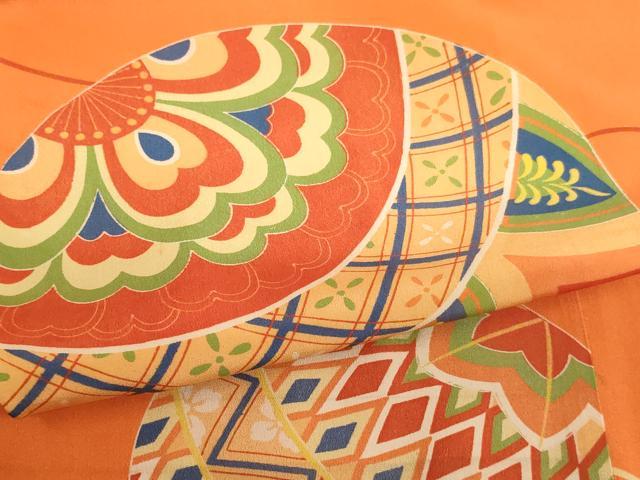 平和屋着物[]七五三　女の子　5歳　祝着　四つ身　手毬文　正絹　逸品　AABF2127ja