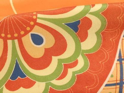 平和屋着物[]七五三　女の子　5歳　祝着　四つ身　手毬文　正絹　逸品　AABF2127ja