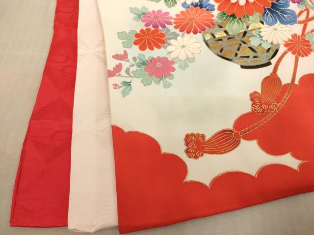 平和屋着物[]お宮参り　女の子　祝着　産着　初着　のしめ　花車文　暈し染め　金彩　逸品　AABF2128ja